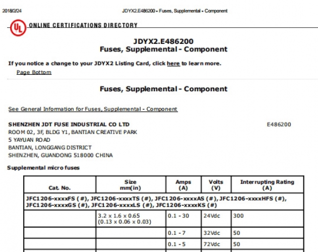 E486200一次性保險(xiǎn)絲UL認(rèn)證