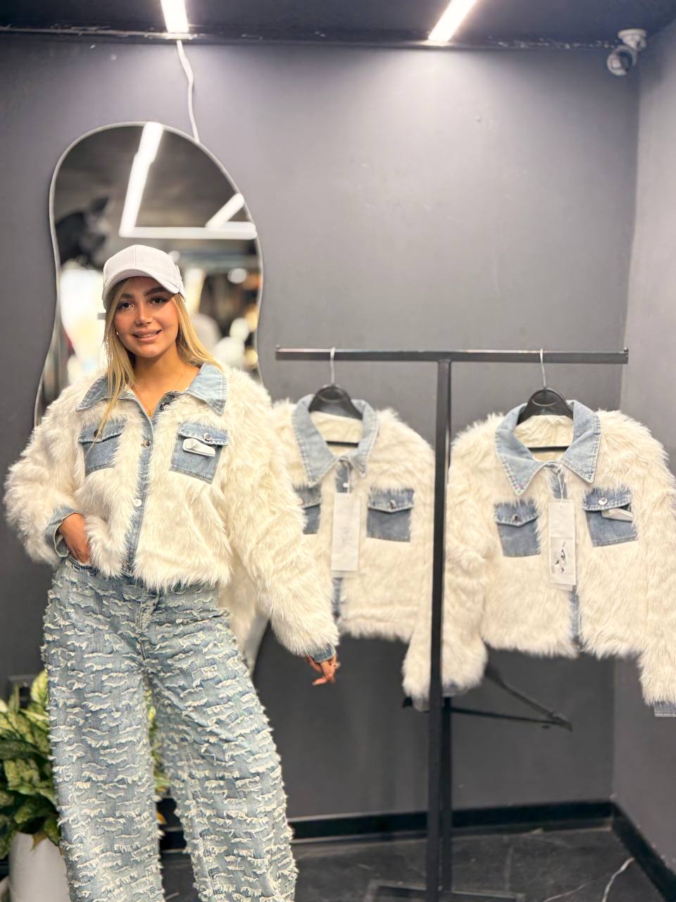 کت زنانه جین خزدار