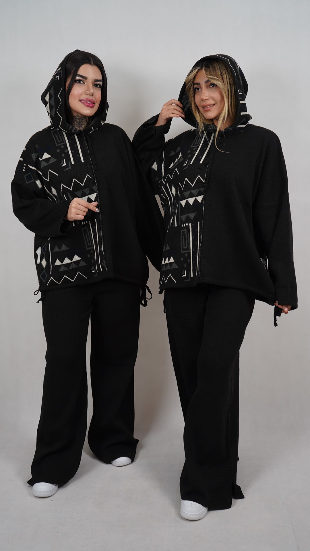 ست بافت زنانه کلاهدار