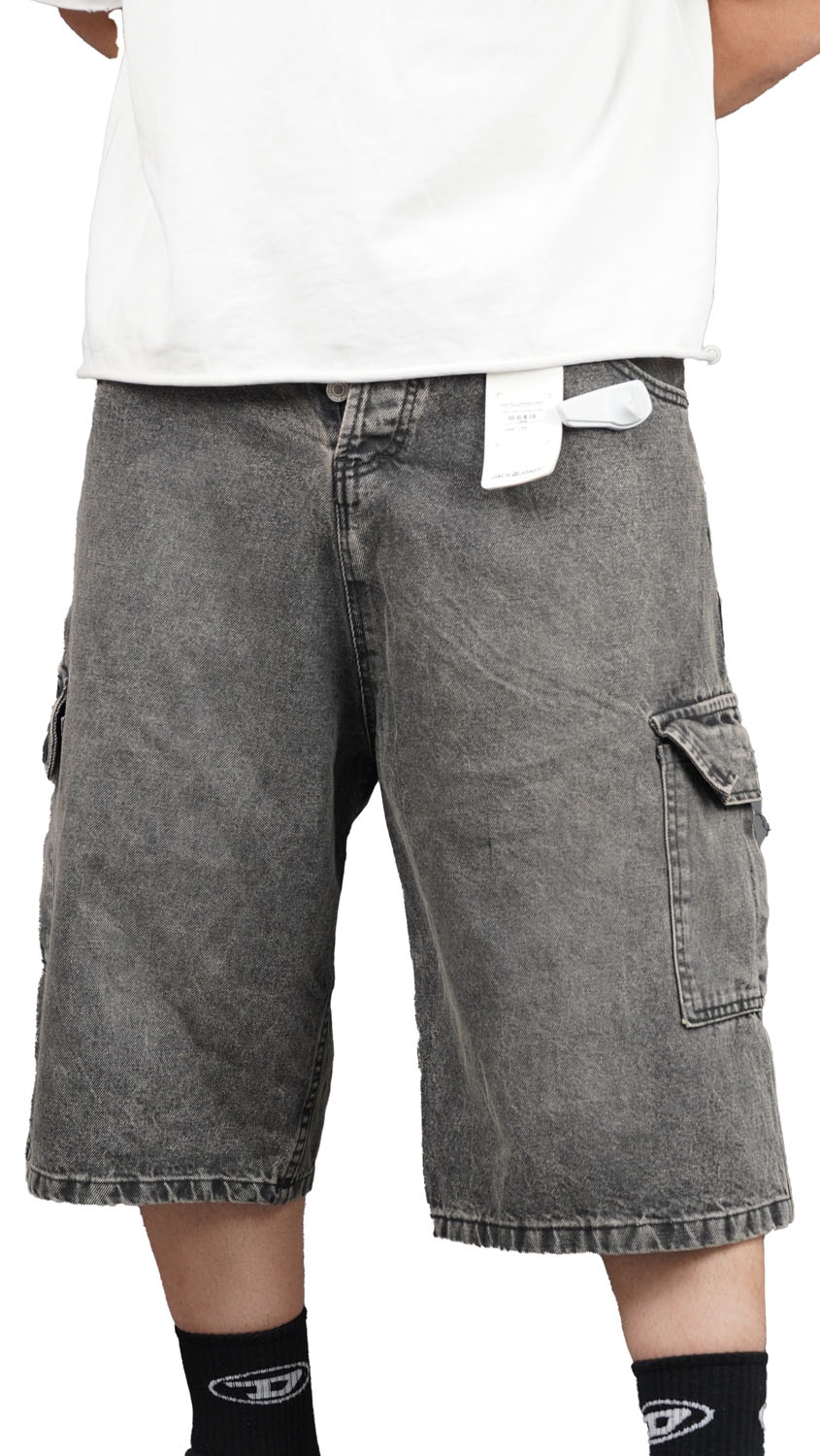 شلوارک جین کارگو سنگ‌شور Jack & Jones