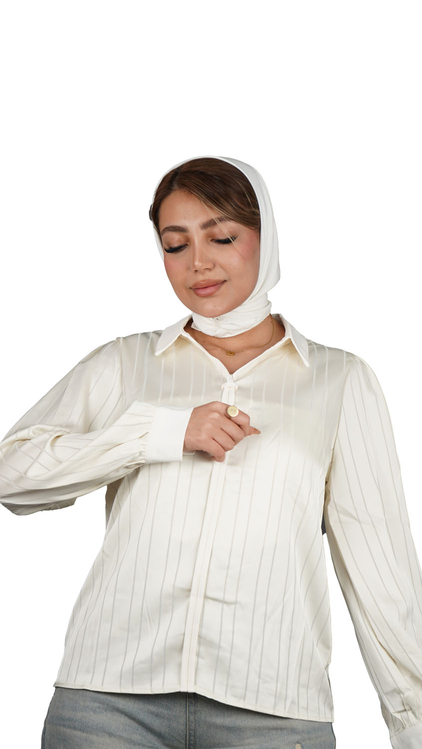 شومیز مجلسی ساتن راه راه