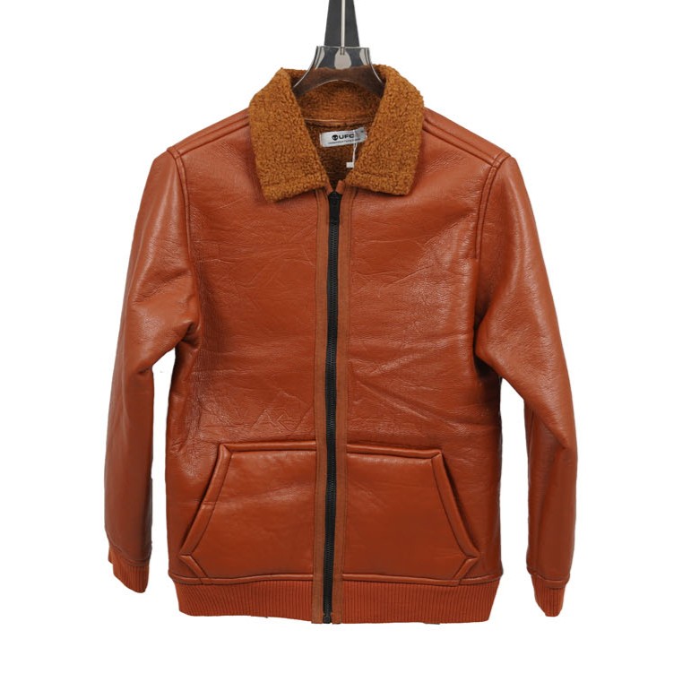 کاپشن چرمی یقه‌خزدار