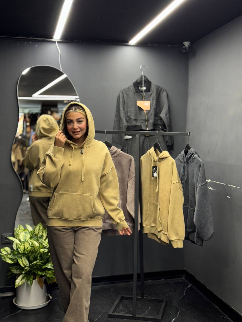 هودی زنانه ضخیم سنگ شور