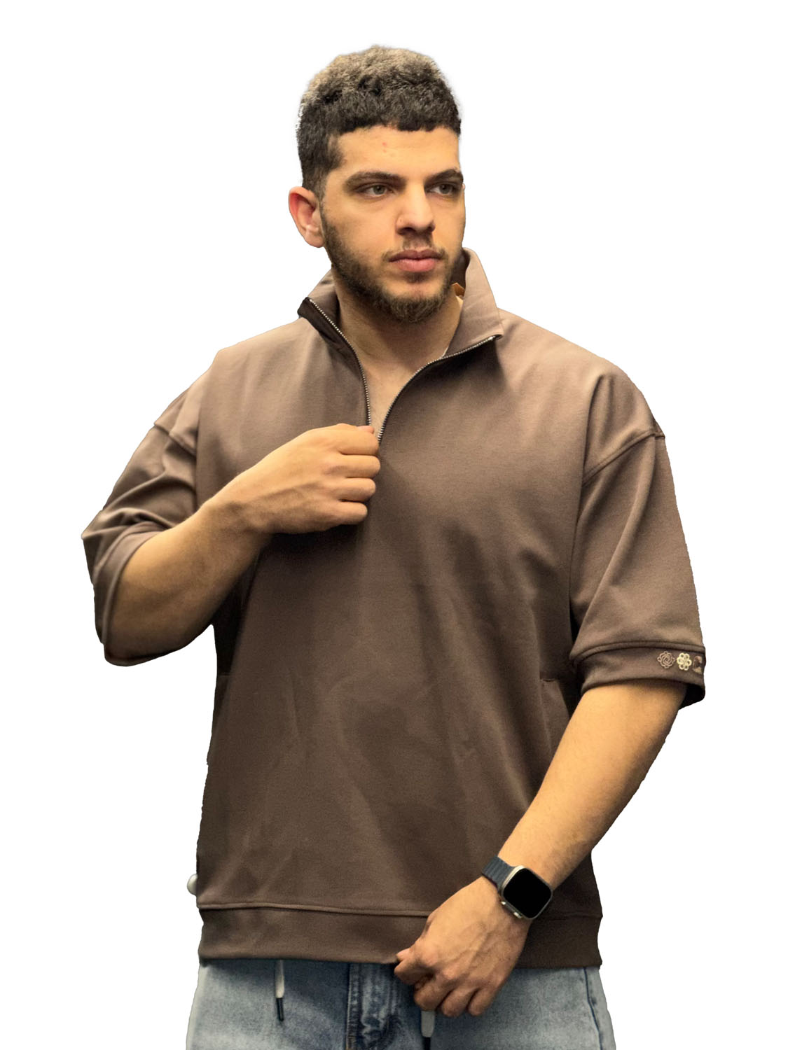 دورس‌نیم‌زیپ‌ آستین‌سه‌ربع