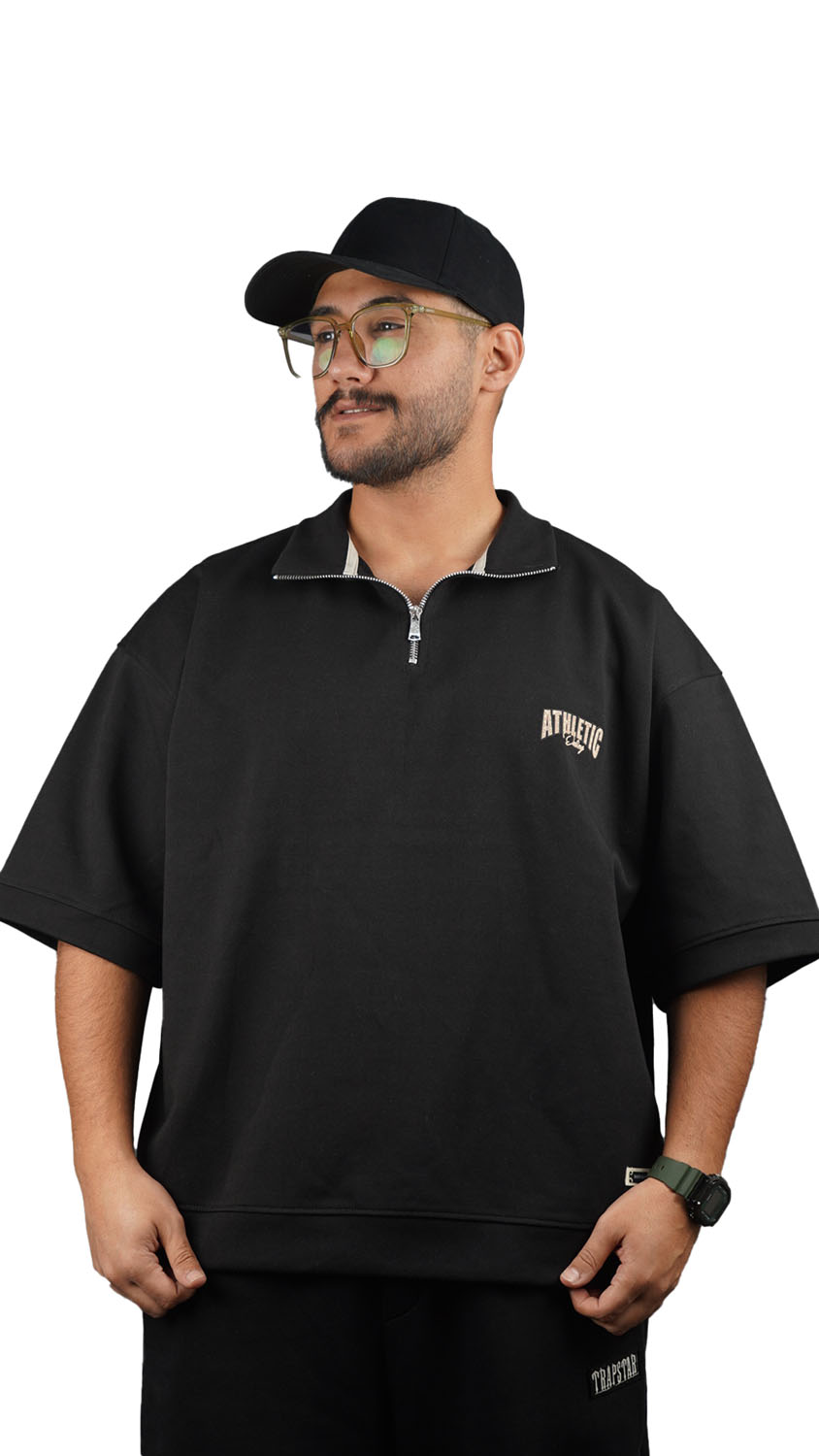 تی‌شرت مردانه نیم‌زیپ (Half-Zip T-shirt)